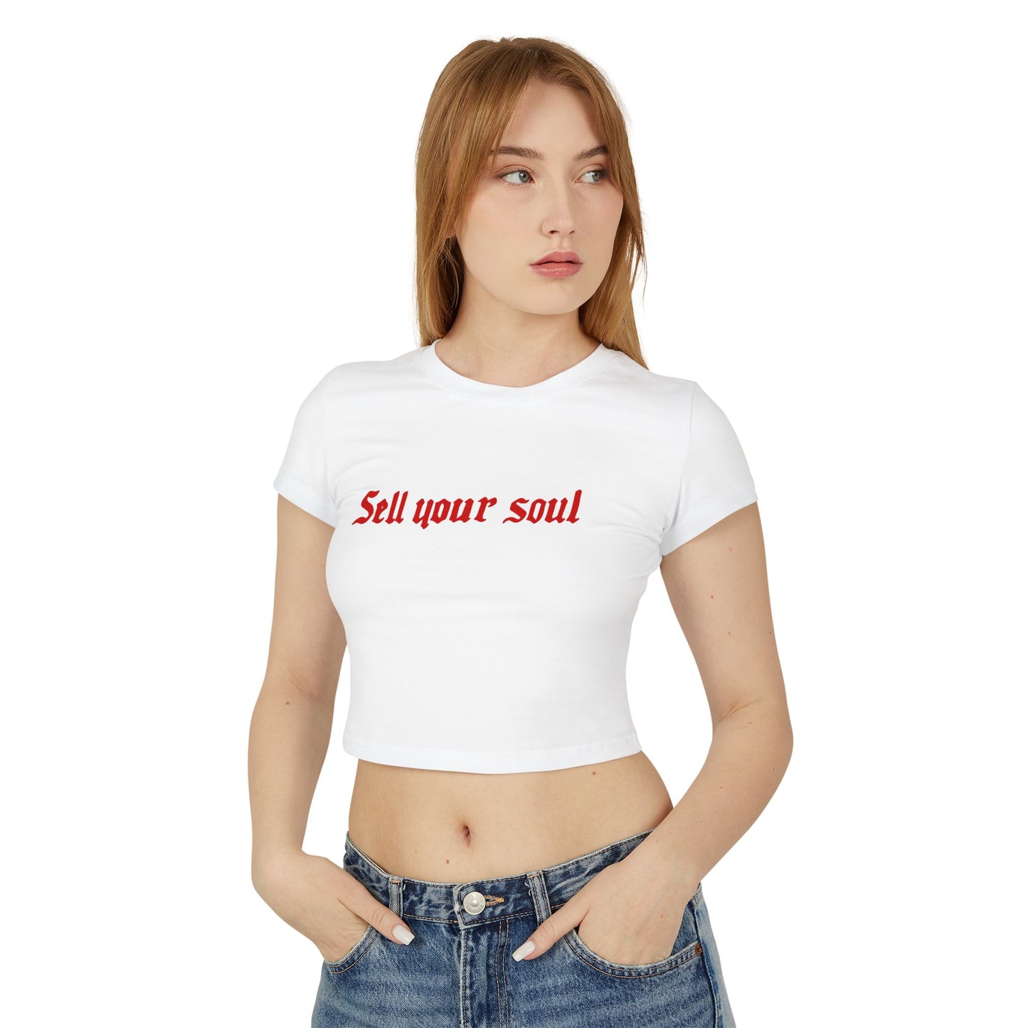 divine feminine edit cropped baby tee; Sell Your Sole graphic tee