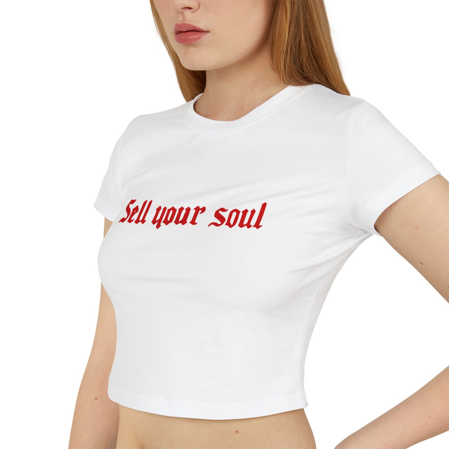 divine feminine edit cropped baby tee; Sell Your Sole graphic tee