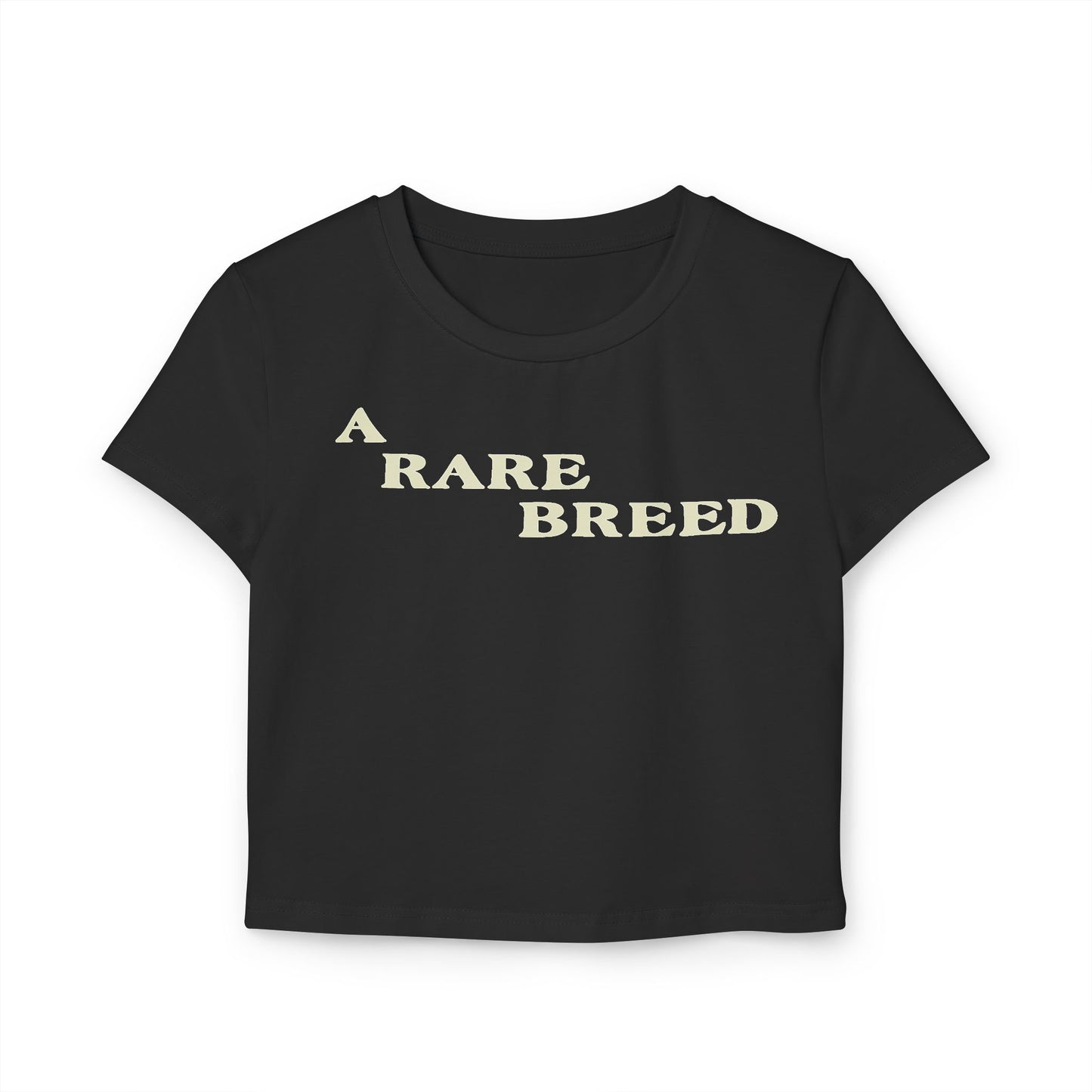 divine feminine edit cropped baby tee; A Rare Breed graphic