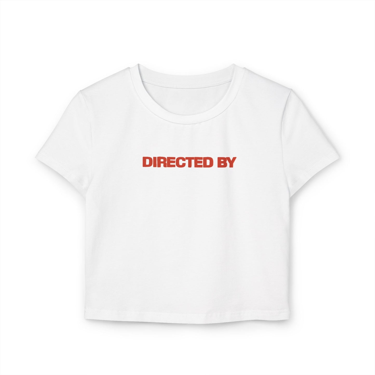 divine feminine edit cropped baby tee white; Directed By graphic