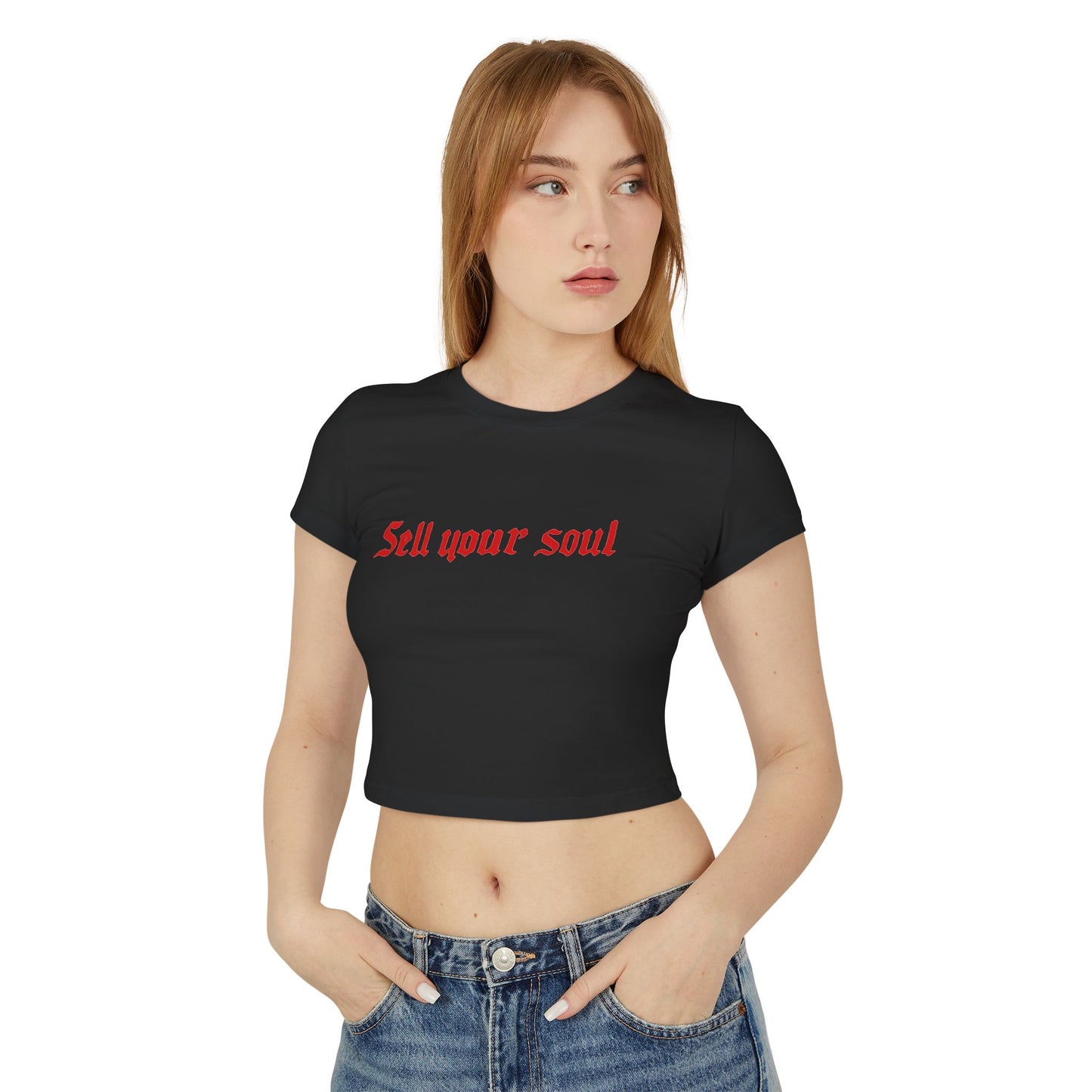 divine feminine edit cropped baby tee; Sell Your Sole graphic tee