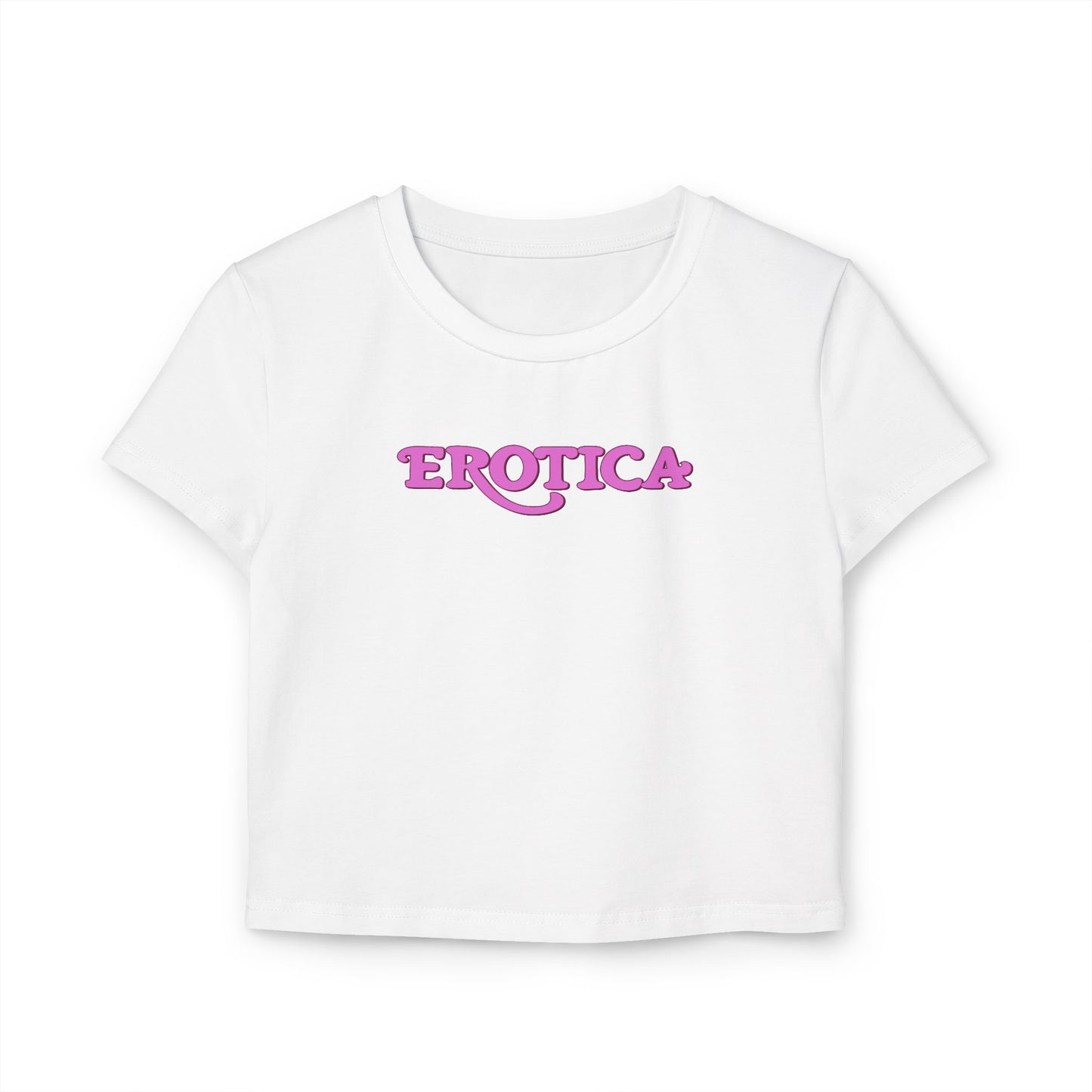 divine feminine edit cropped baby tee white; Erotica graphic