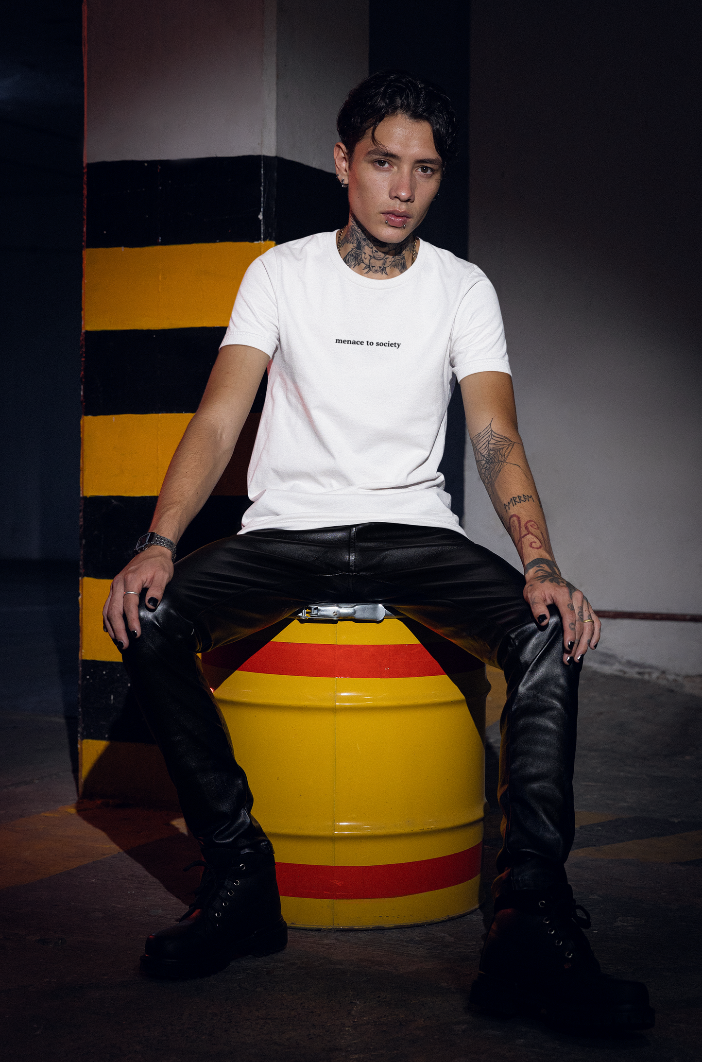 Aa | menace to society graphic slogan boyfriend tee | jersey short sleeve oversized original cotton