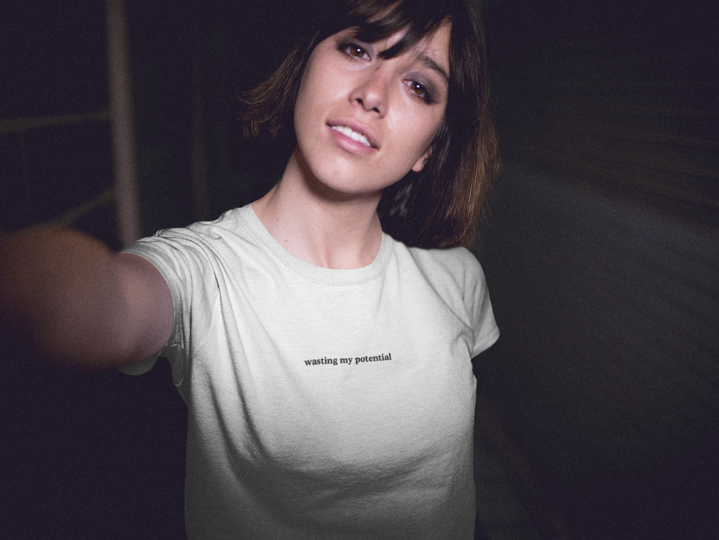 Aa | wasting my potential graphic slogan boyfriend tee | jersey short sleeve oversized original cotton