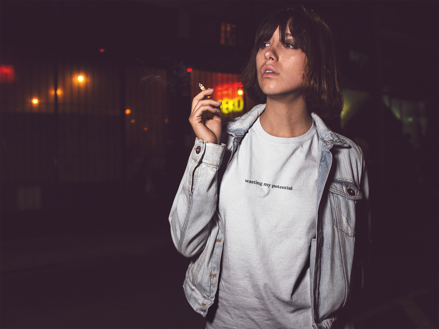 Aa | wasting my potential graphic slogan boyfriend tee | jersey short sleeve oversized original cotton