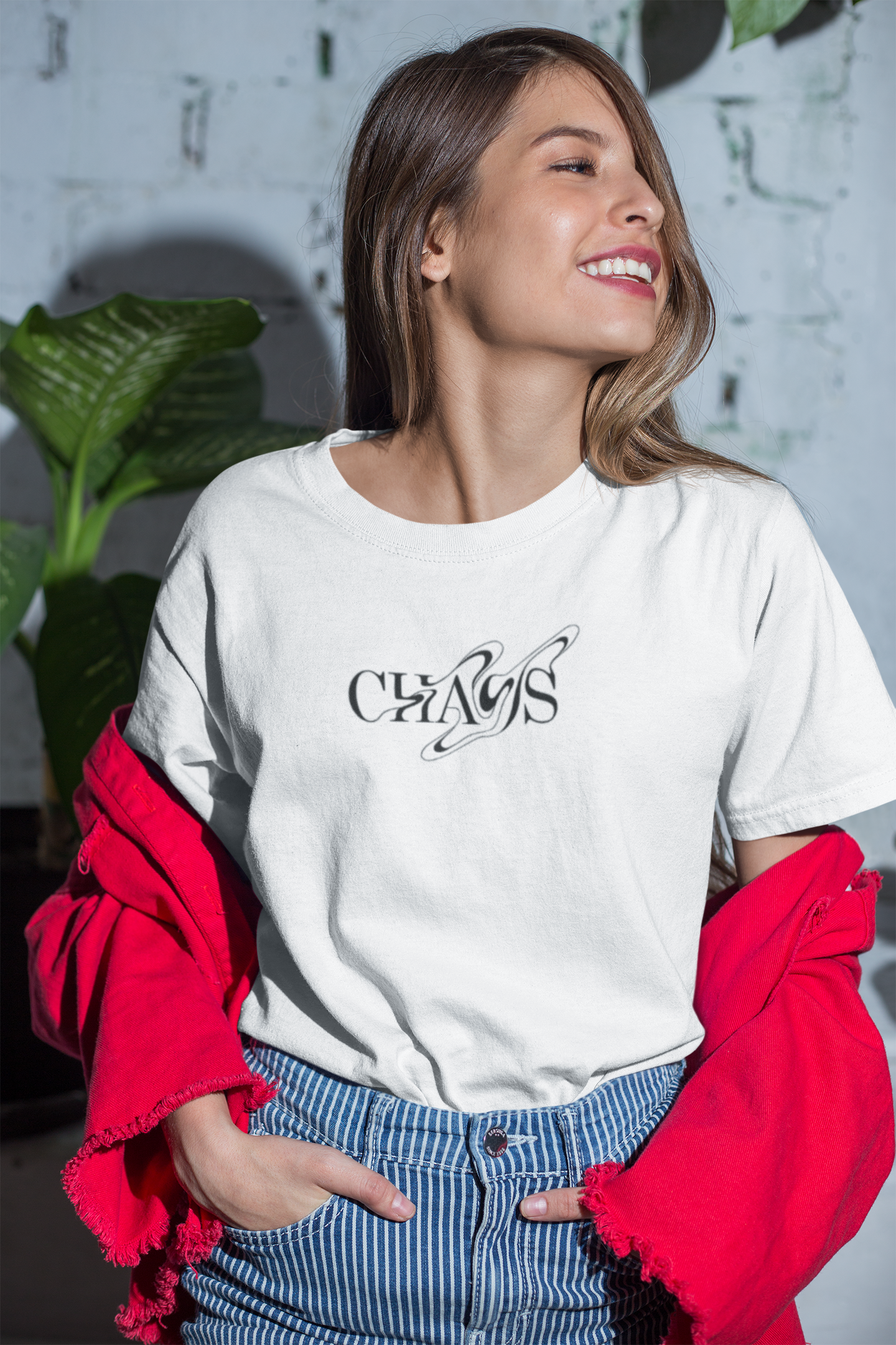 Aa | CHAOS graphic slogan boyfriend tee | jersey short sleeve oversized original cotton