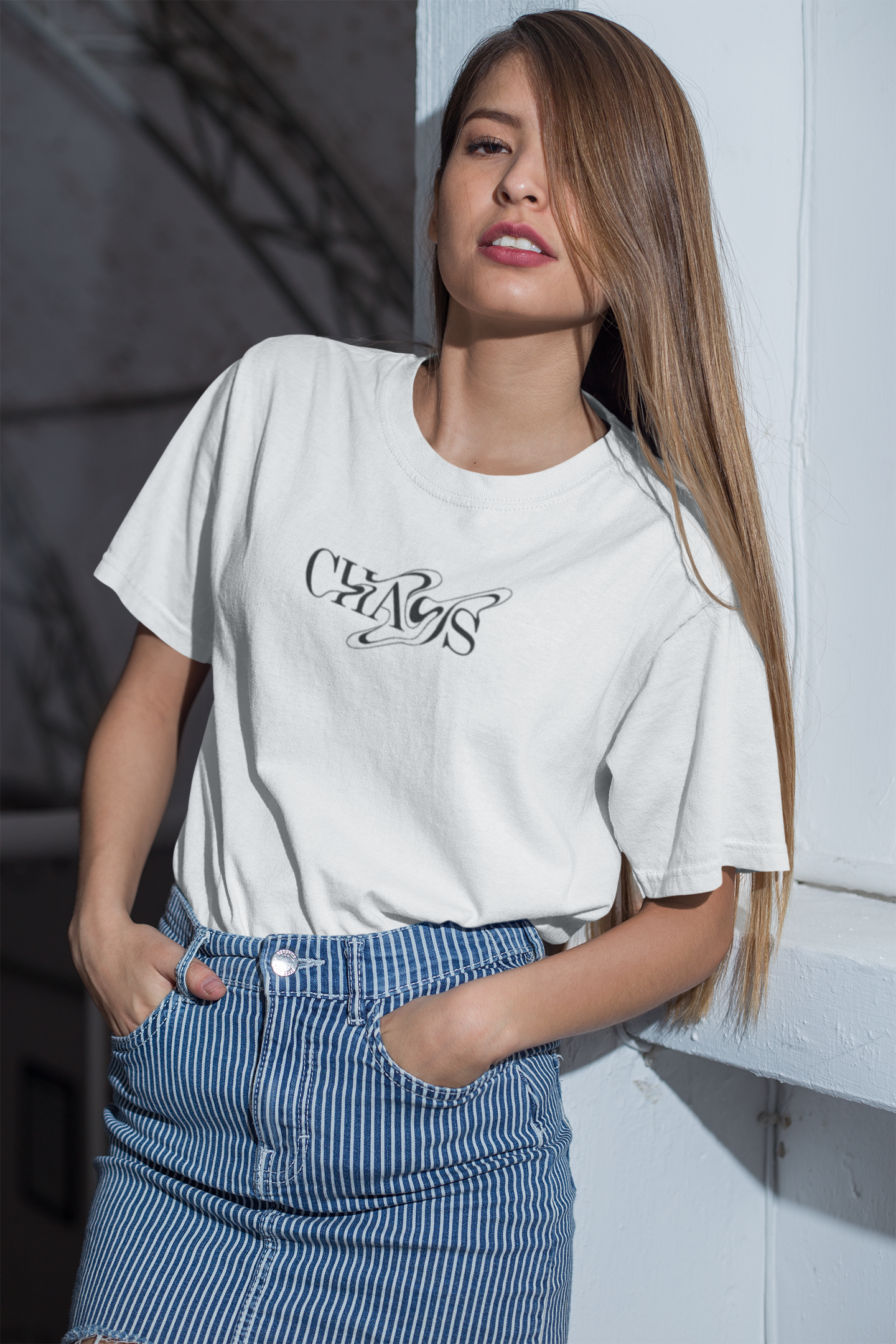 Aa | CHAOS graphic slogan boyfriend tee | jersey short sleeve oversized original cotton