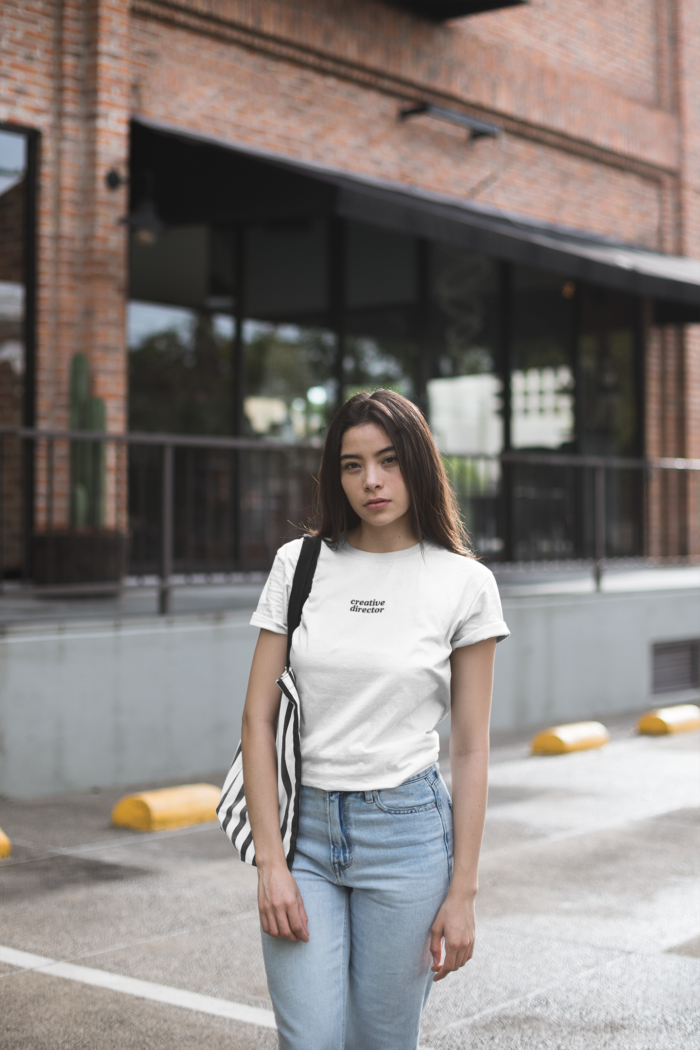 Aa creative director graphic slogan jersey short sleeve original cotton boyfriend tee