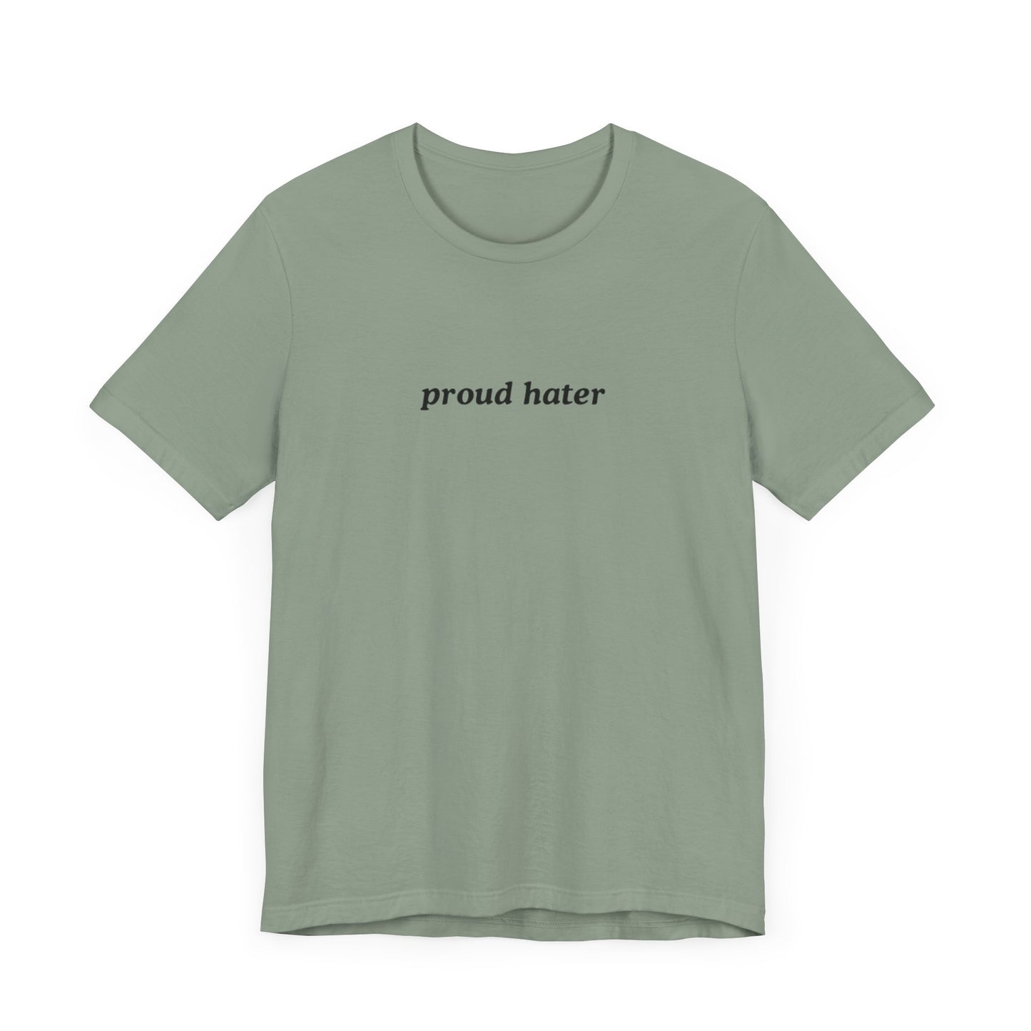 arxhive original proud hater italics graphic slogan jersey short sleeve boyfriend tee