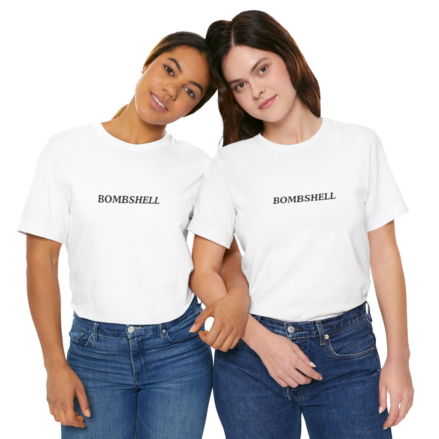 Aa original BOMBSHELL italics graphic slogan jersey short sleeve boyfriend tee