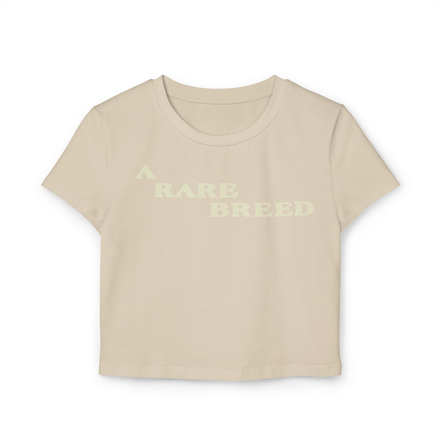 divine feminine edit cropped baby tee; A Rare Breed graphic