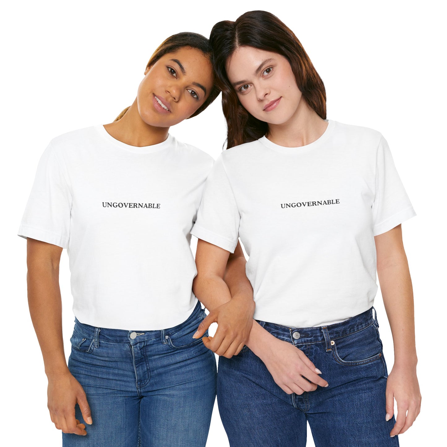 Aa original UNGOVERNABLE graphic slogan jersey short sleeve boyfriend tee