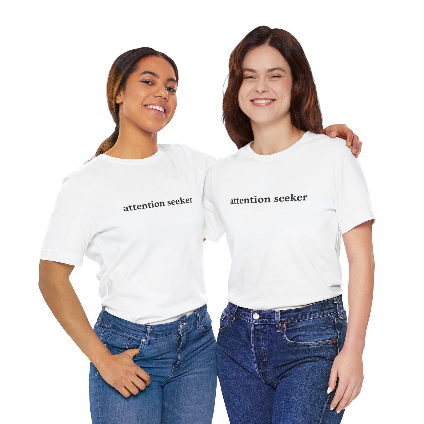 Aa original attention seeker graphic slogan jersey short sleeve boyfriend tee