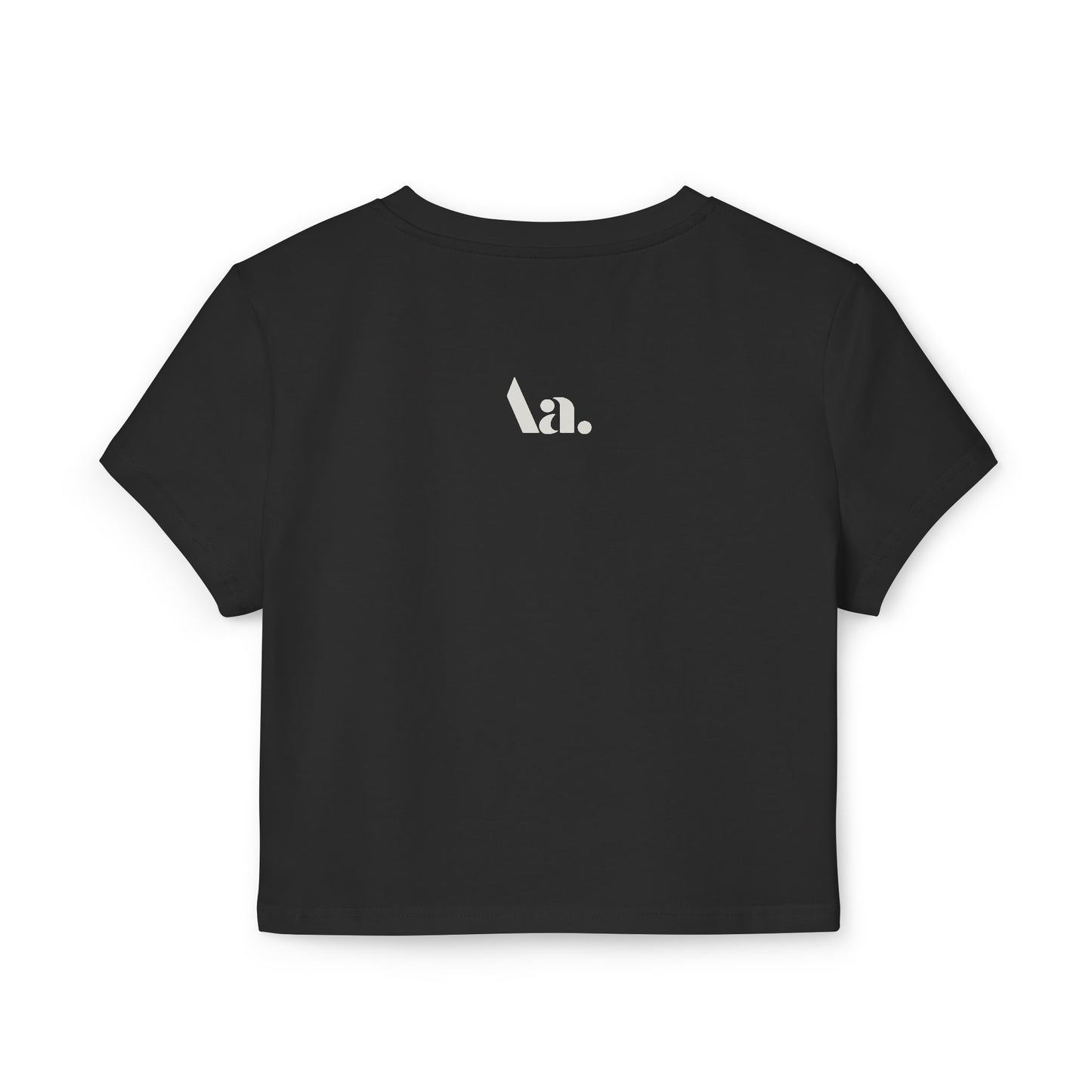 divine feminine edit cropped baby tee black; BRUTAL graphic tee
