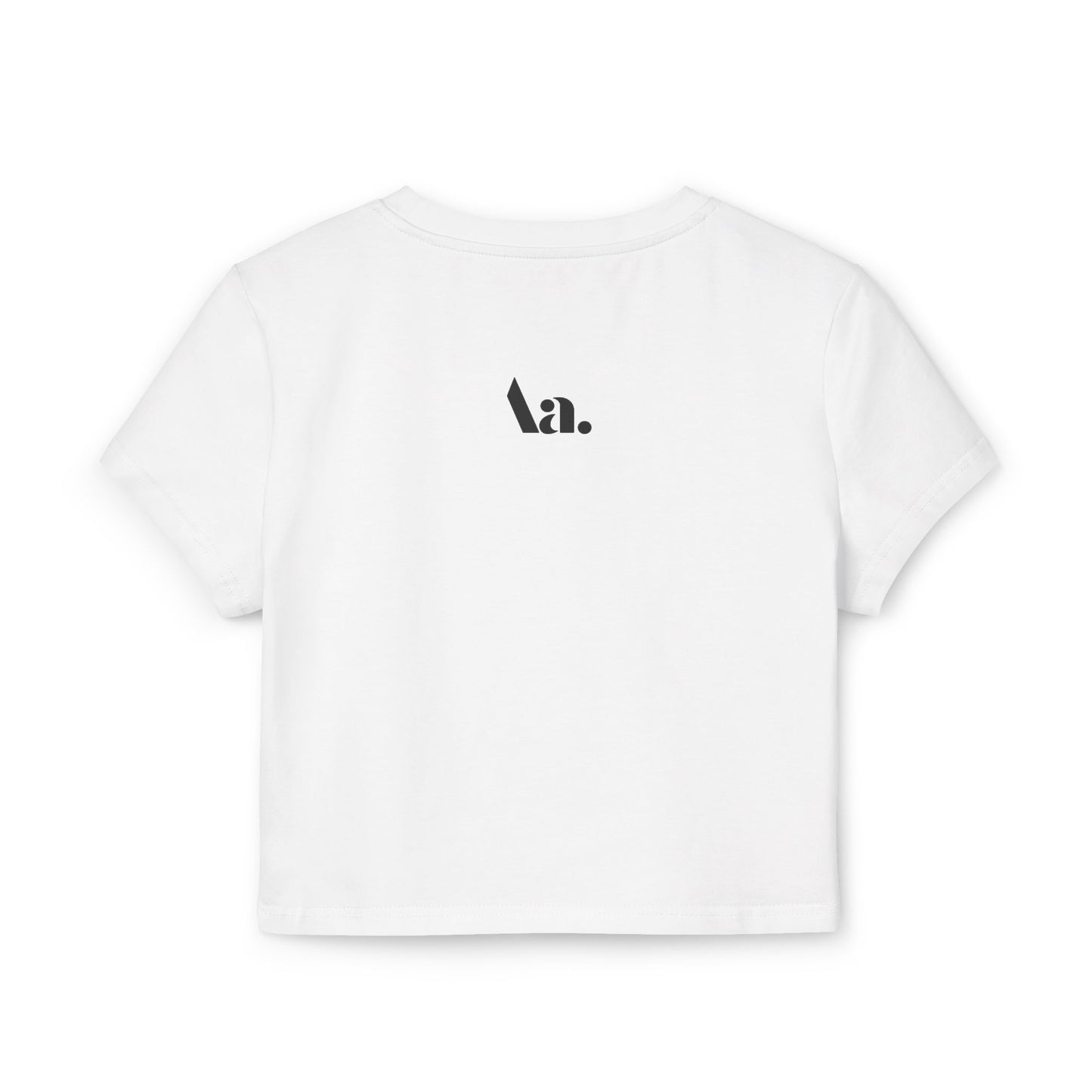divine feminine edit cropped baby tee white; Cool Girl Monologue graphic