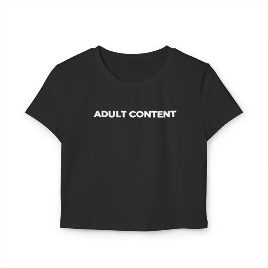 divine feminine edit cropped baby tee; Adult Content graphic