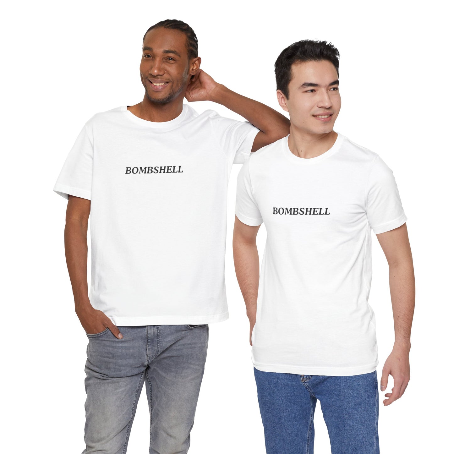 Aa original BOMBSHELL italics graphic slogan jersey short sleeve boyfriend tee