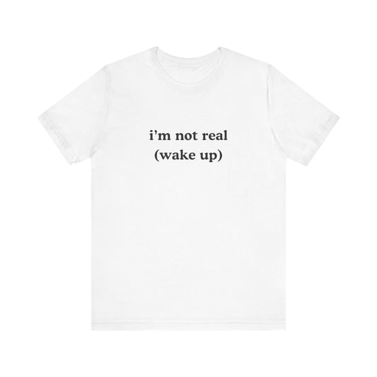 Aa original i’m not real (wake up) graphic slogan jersey short sleeve boyfriend tee