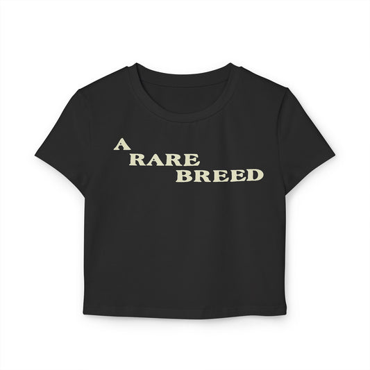 divine feminine edit cropped baby tee; A Rare Breed graphic