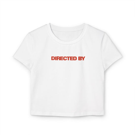 divine feminine edit cropped baby tee white; Directed By graphic