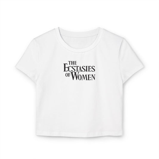 divine feminine edit cropped baby tee; The Ecstacy of Women graphic