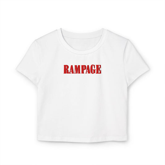 divine feminine edit cropped baby tee white; Rampage graphic tee