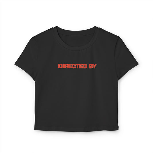 divine feminine edit cropped baby tee black; Directed By graphic