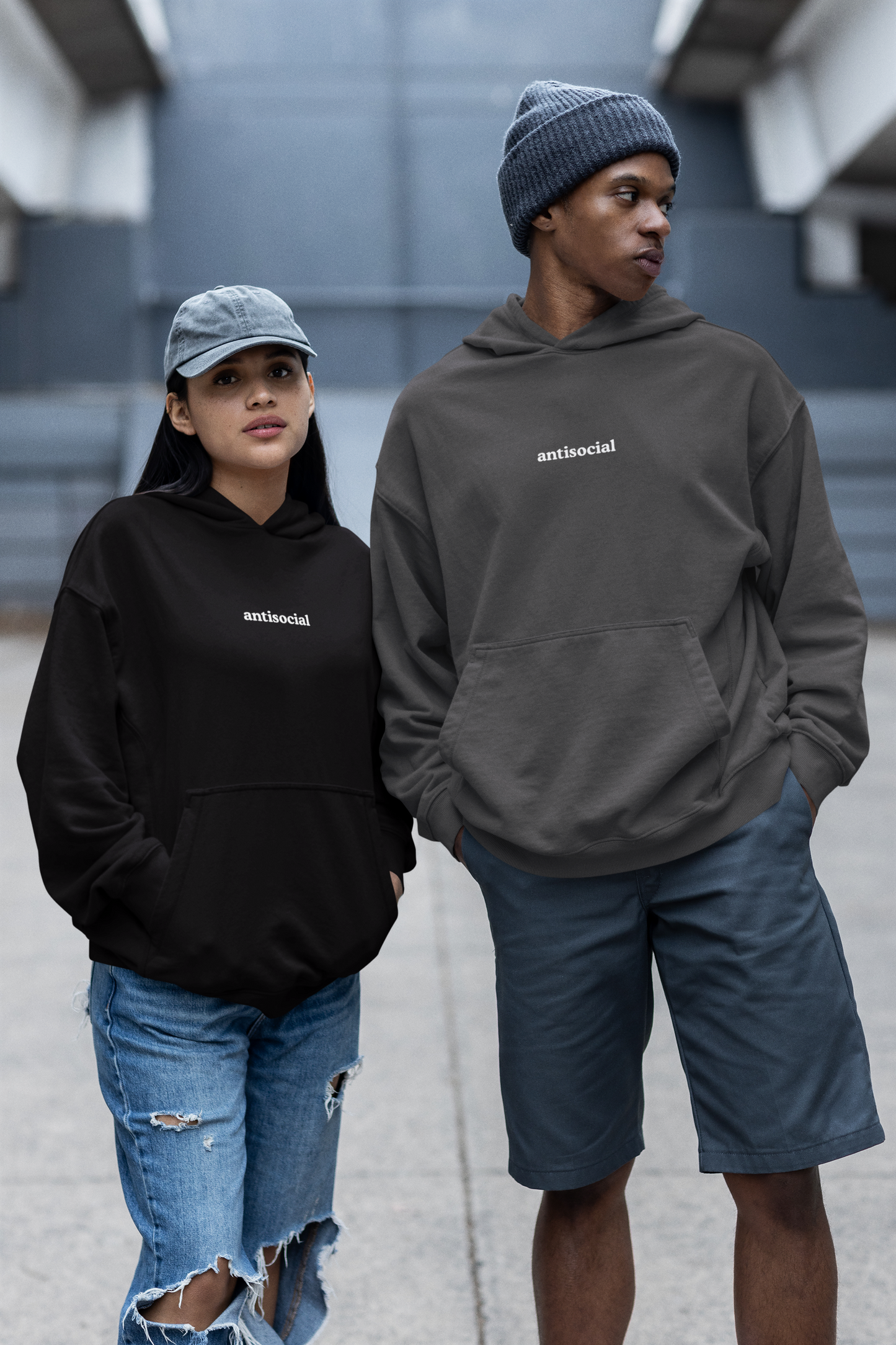 Aa | antisocial graphic slogan boyfriend hoodie | heavy blend oversized original cotton unisex