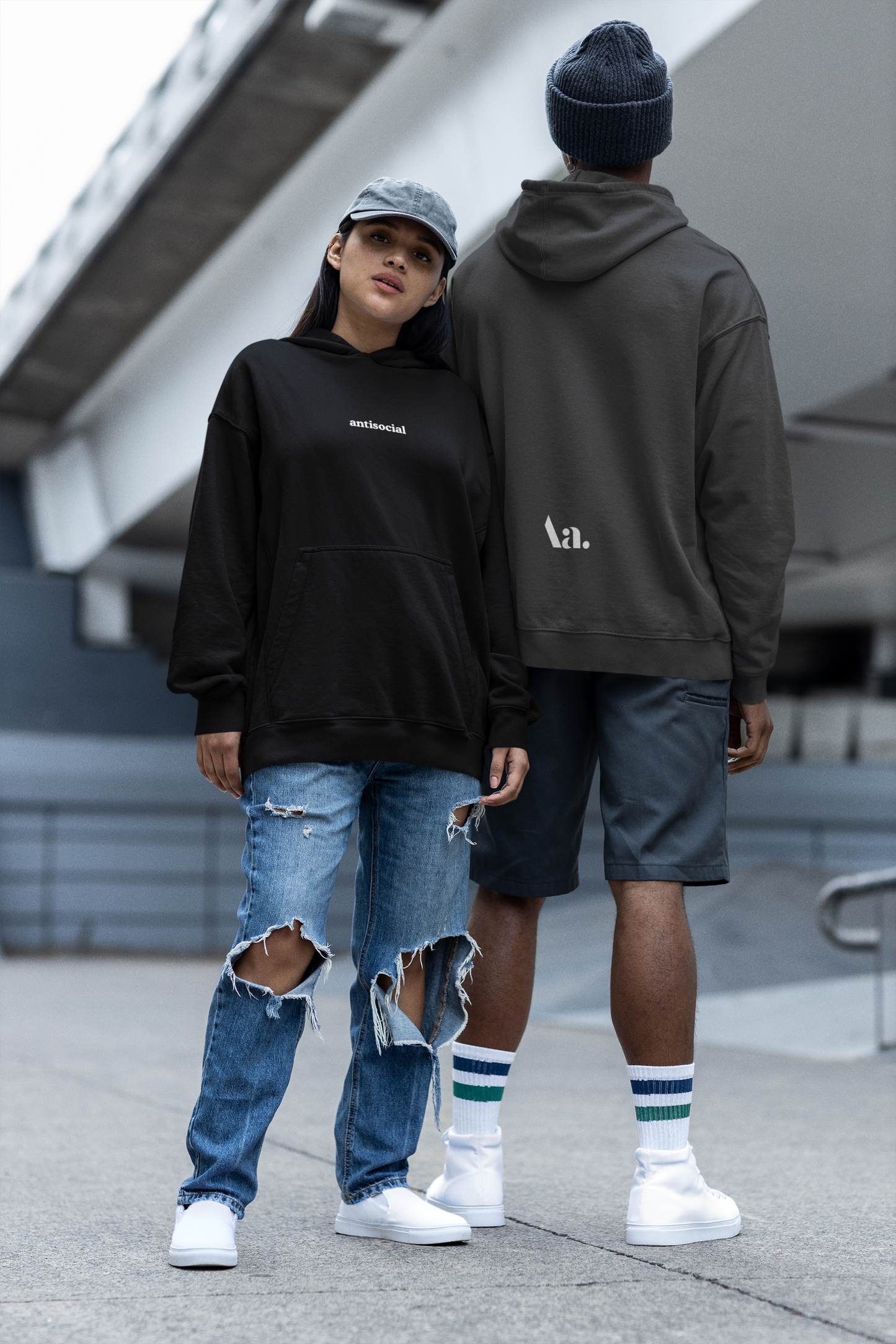 Aa | antisocial graphic slogan boyfriend hoodie | heavy blend oversized original cotton unisex