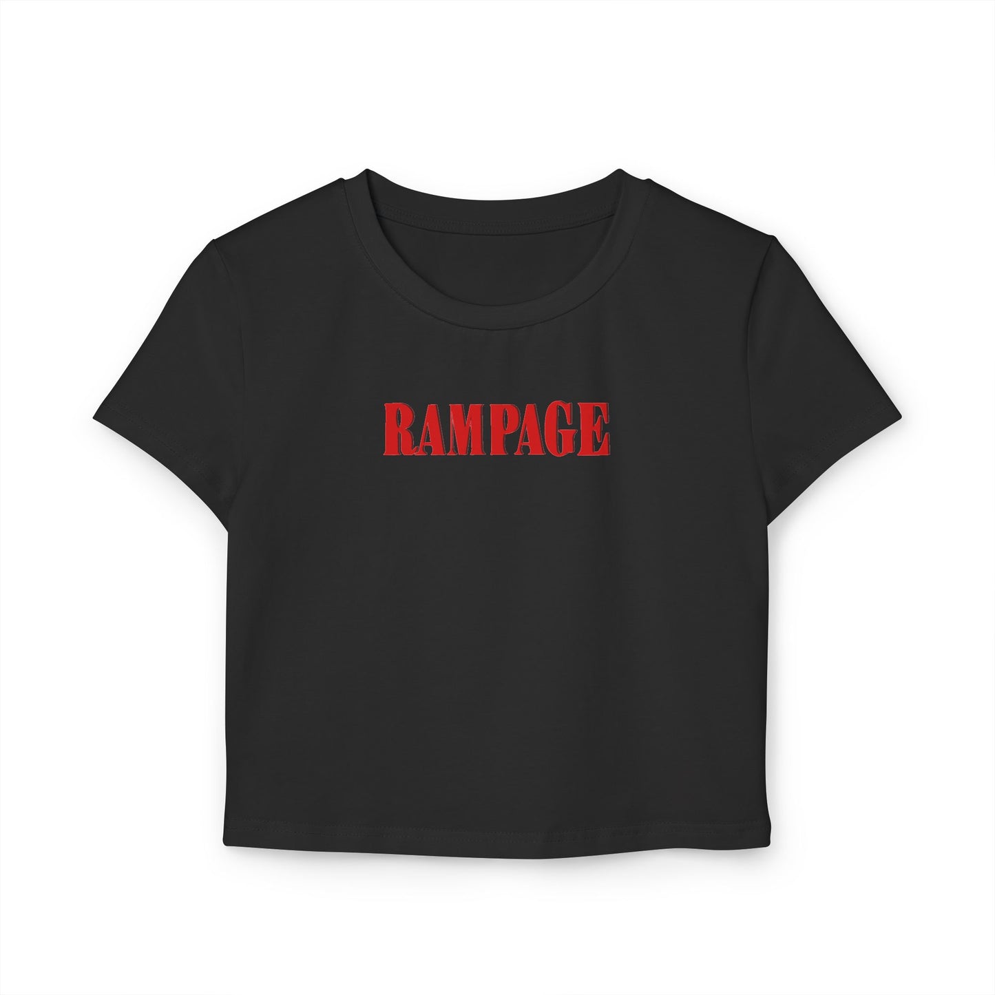 divine feminine edit cropped baby tee black; Rampage graphic tee