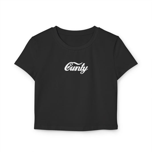 divine feminine edit cropped baby tee; C*nty graphic
