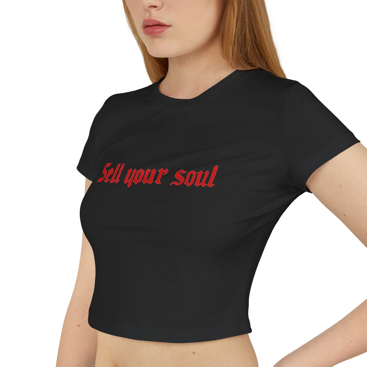 divine feminine edit cropped baby tee; Sell Your Sole graphic tee
