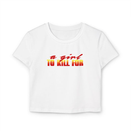 divine feminine edit cropped baby tee; A Girl to Kill For